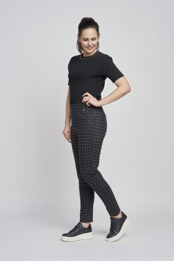 Pinns 420TS Small Grey Check Trousers - Image 3