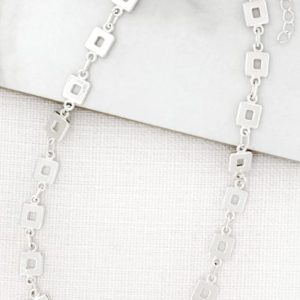 Envy 4333 Short square link necklace in gold & silver