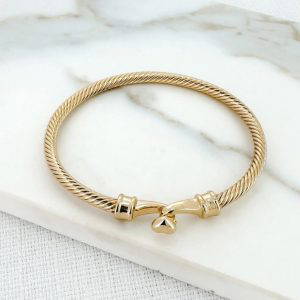 Envy 4344 Textured Bangle in Gold or Silver