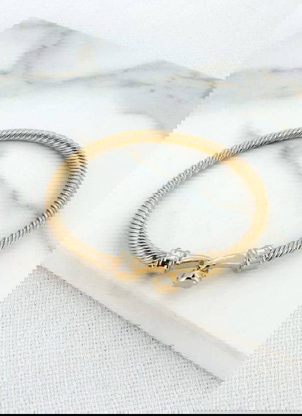Envy 4344 Textured Bangle in Gold or Silver