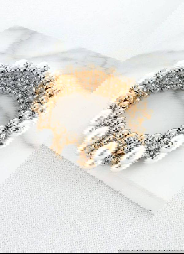 Envy 4347 Gold with Silver Beaded Bracelet