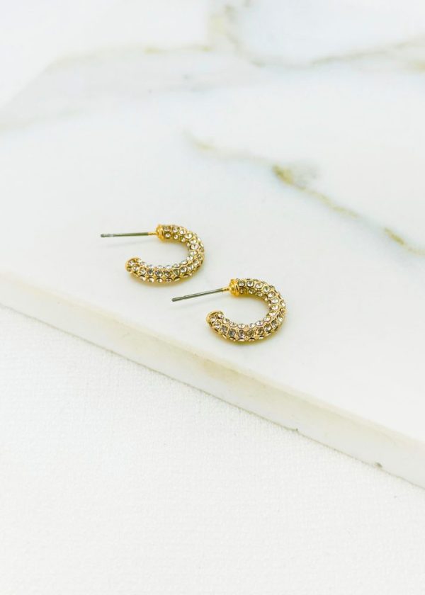 Envy 4433 Diamante Encrusted Earrings in Gold or Silver - Image 2