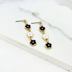 Envy 4561 Flower Shaped Drop Earrings