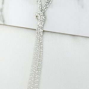 Envy 4565 Long Silver Knot Necklace