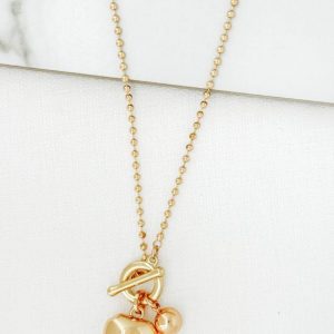 Envy 4578 Gold Necklace with Crystal Pendant