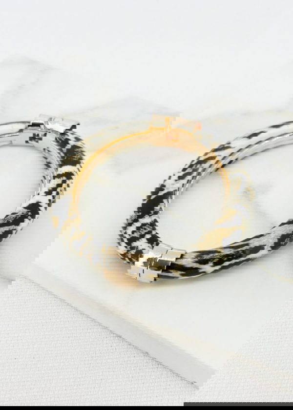 Envy 4612 Animal Print Hinged Bangle