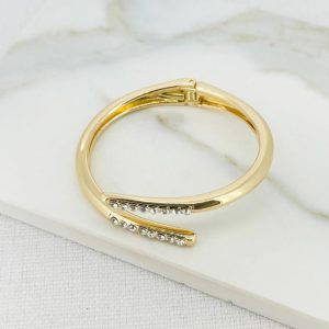 Envy 4620 Diamante Bangle in Gold & Silver