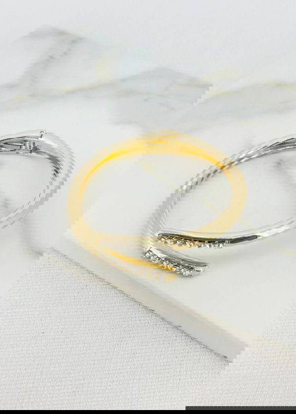 Envy 4620 Diamante Bangle in Gold & Silver