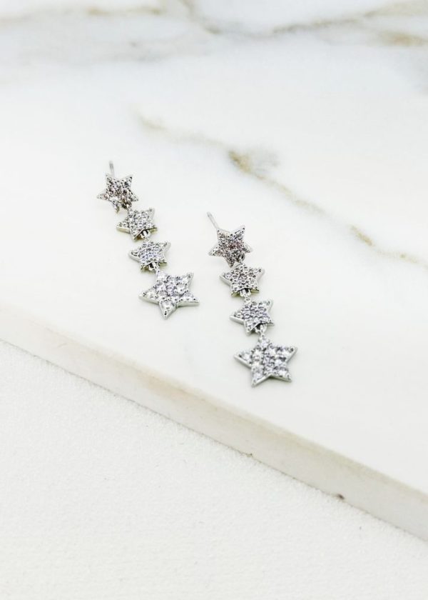 Envy 4629 Star Drop Encrusted Earrings - Image 2