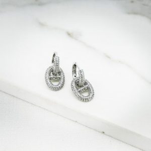 Envy 4631 Diamante Encrusted earrings in Gold & Silver