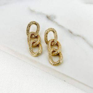Envy 4634 Diamante Encrusted earrings in gold