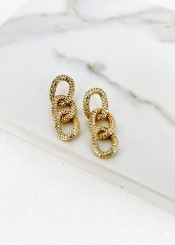 Envy 4634 Diamante Encrusted earrings in gold
