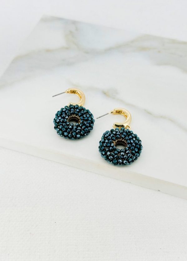 Envy 4635 Navy bead encrusted earrings