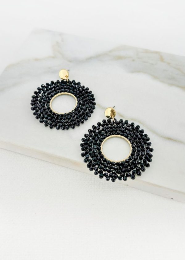 Envy 4638 Black Beaded earrings