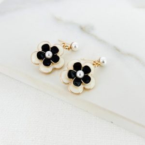Envy 4639 Two tone flower earrings