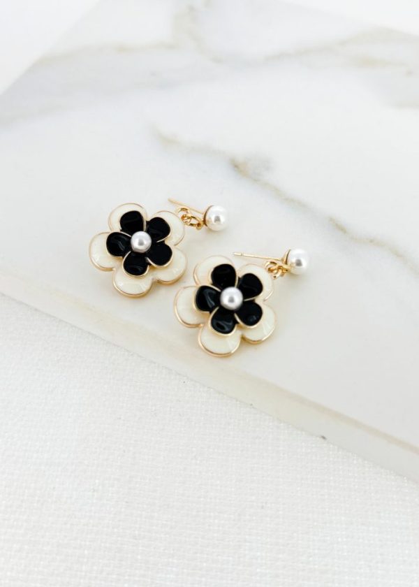Envy 4639 Two tone flower earrings