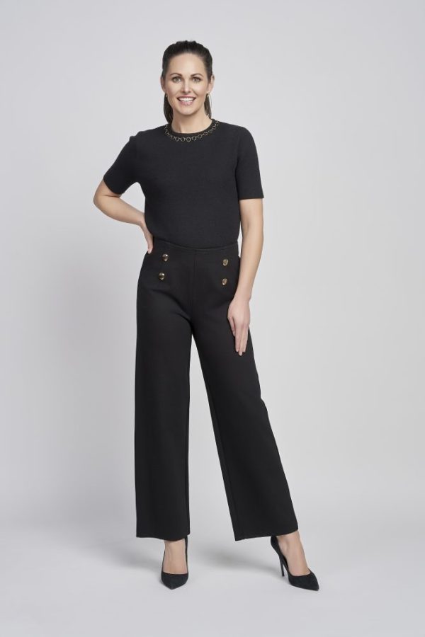Pinns 610T Black Gold Button Trousers - Image 4