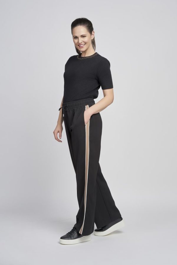 Pinns 643T Black Taupe Side Stripe Trousers in 28" & 30"