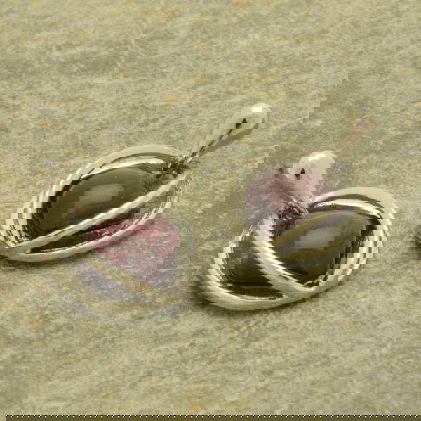 751 Aubergine Ellipse Earrings - Image 2