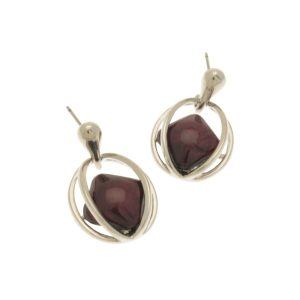 751 Aubergine Ellipse Earrings