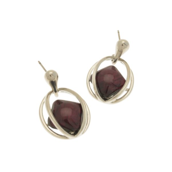 751 Aubergine Ellipse Earrings