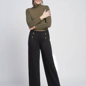 Pinns 610T Black Gold Button Trousers