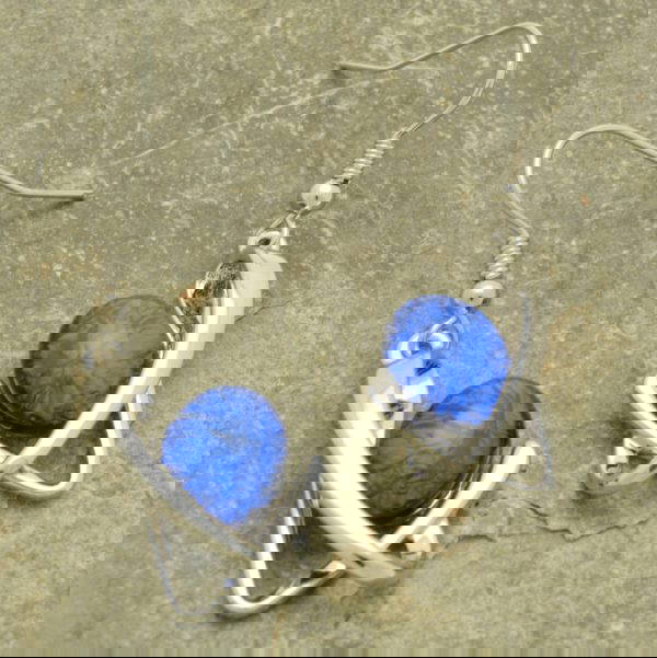 754 Royal Blue Squiggle Earrings - Image 2