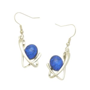 754 Royal Blue Squiggle Earrings