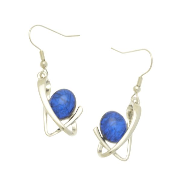 754 Royal Blue Squiggle Earrings