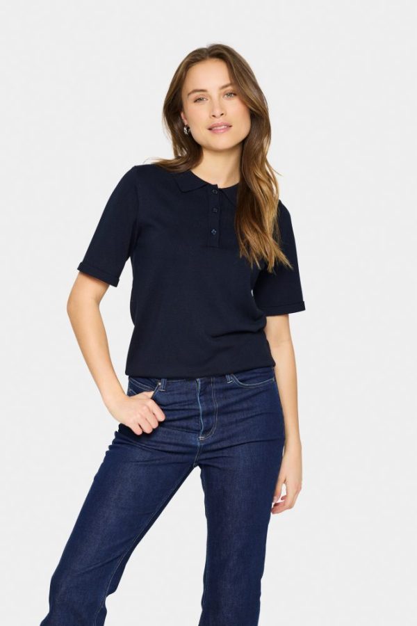 Saint Tropez Mila Night Sky Polo Pullover