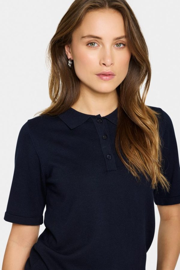 Saint Tropez Mila Night Sky Polo Pullover - Image 6