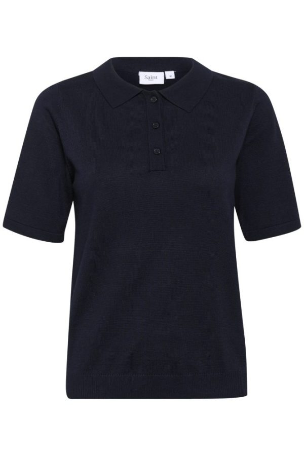Saint Tropez Mila Night Sky Polo Pullover - Image 3