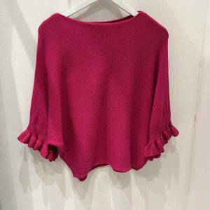 Sade Frill Sleeve Fine Knit Jumper