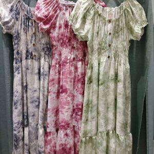 Sage TieDye Bardot Dress