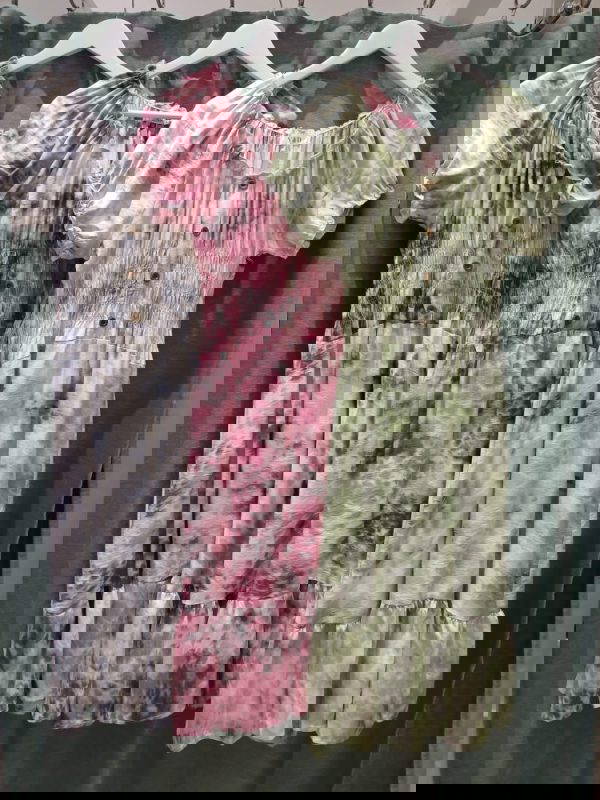 Sage TieDye Bardot Dress