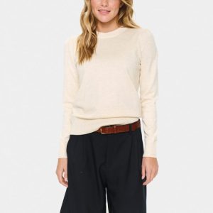 Saint Tropez Mila Brown Rice Melange Pullover