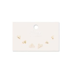 7601 Heart Multipack Earrings in Gold & Silver