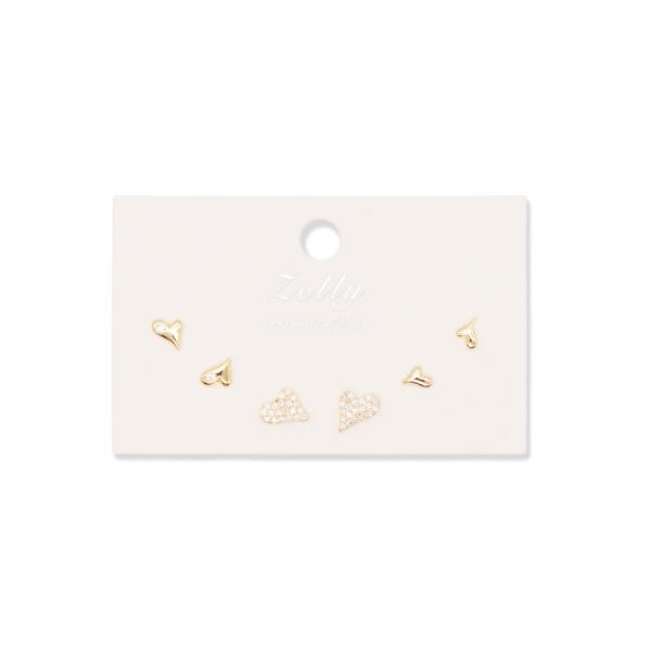 7601 Heart Multipack Earrings in Gold & Silver