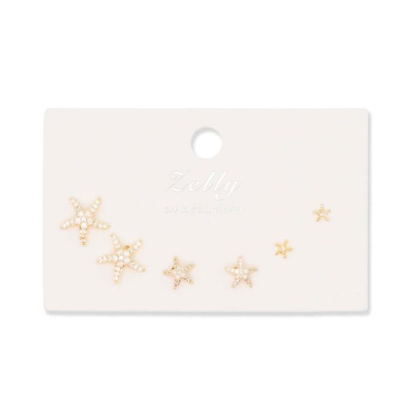 7807 Starfish Gold Multipack Earrings