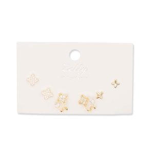 7907 Gold Flower Multipack Earrings