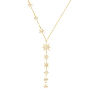 0707 Gold Multi Drop Star Necklace