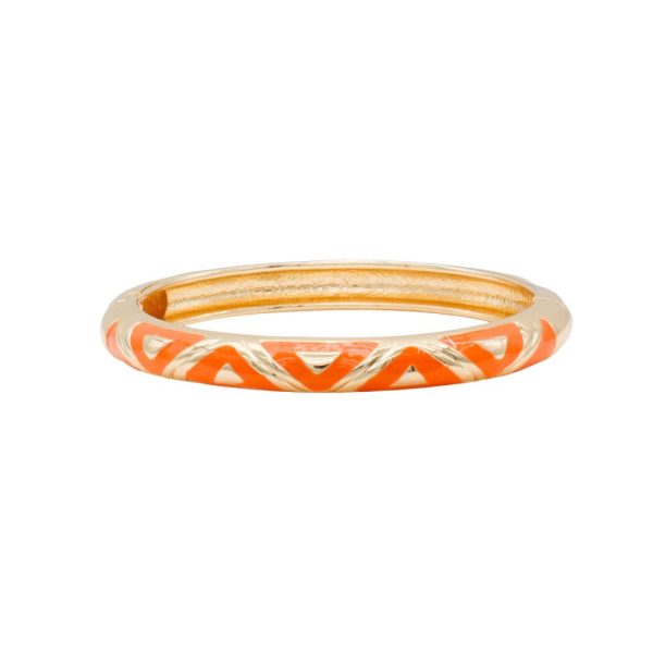 3015 Set of Two Orange Enamel Bangles - Image 3