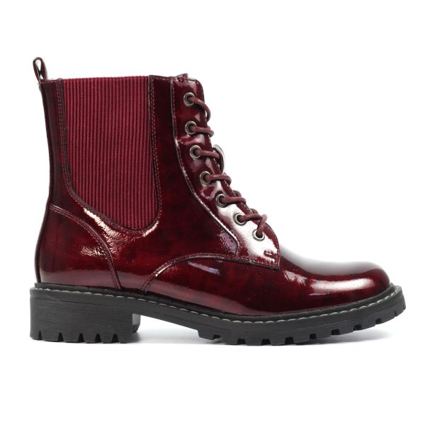 Lunar Alexis Burgundy Ankle Boots - Image 2