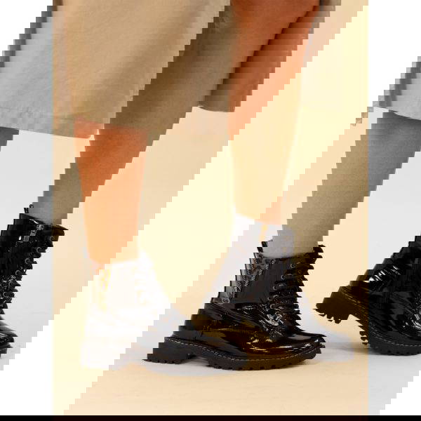 Lunar Nevada Black Patent Ankle Boots - Image 9
