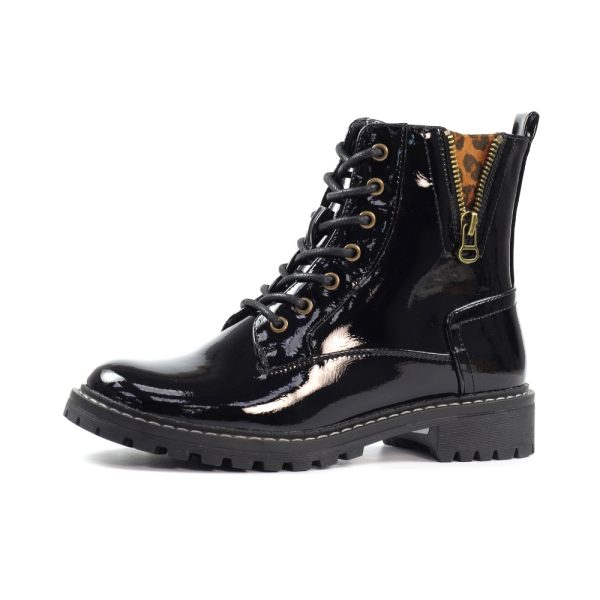 Lunar Nevada Black Patent Ankle Boots - Image 8