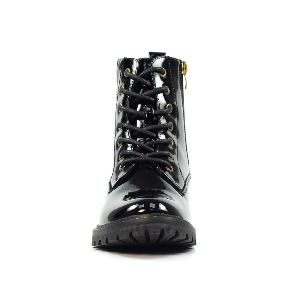 Lunar Nevada Black Patent Ankle Boots - Image 6