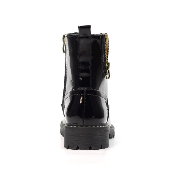 Lunar Nevada Black Patent Ankle Boots - Image 5