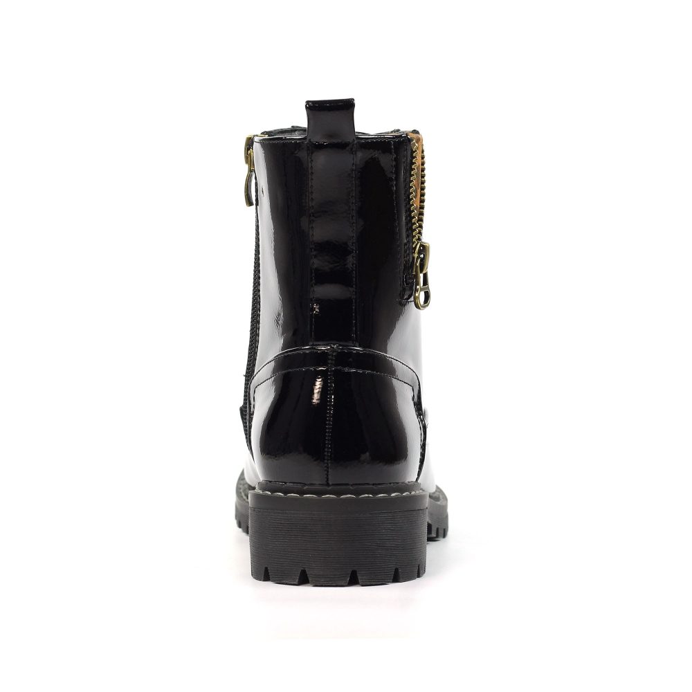 Lunar Nevada Black Patent Ankle Boots - Image 5