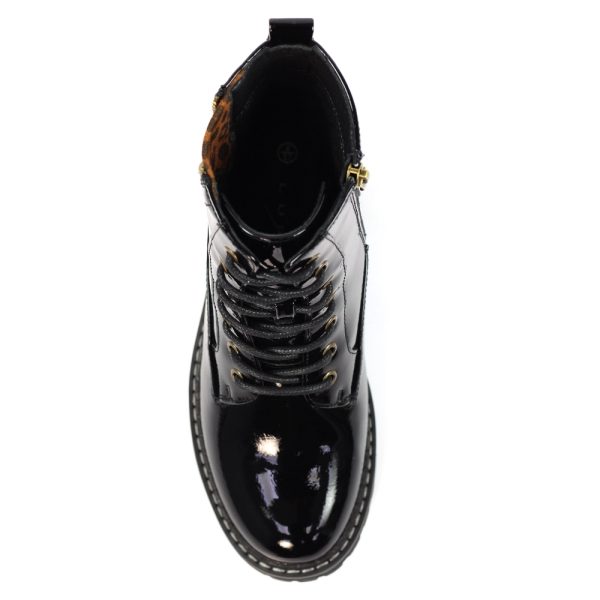 Lunar Nevada Black Patent Ankle Boots - Image 4