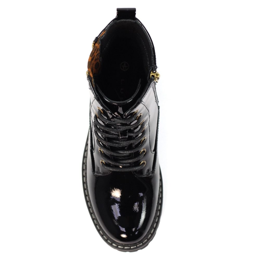 Lunar Nevada Black Patent Ankle Boots - Image 4
